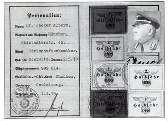 NSDAP membership card